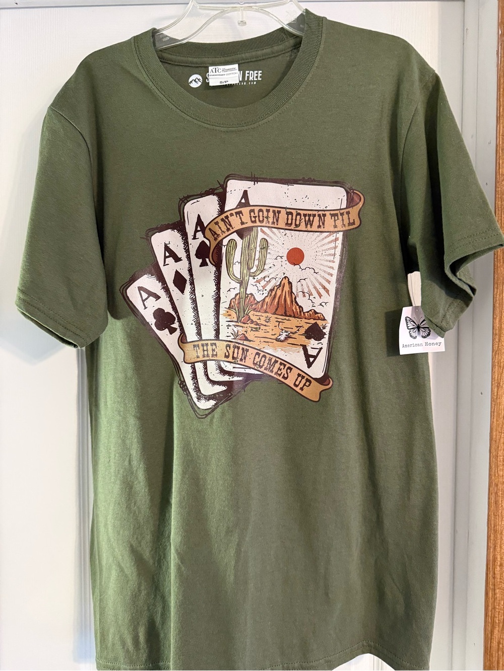 Olive Green Desert Ace Graphic Tee brand aTc strong n free